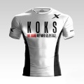 Biała męska koszulka treningowa z napisem KOKS