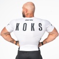 Biała męska koszulka treningowa z napisem KOKS