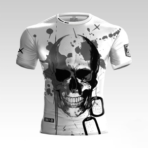 Military Skull White Mono Koszulka Treningowa Męska