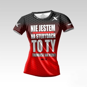 Nie Jestem Na Sterydach Czerwona Koszulka Treningowa Damska