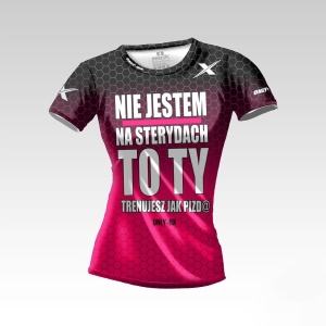 Nie Jestem Na Sterydach Różowa Koszulka Treningowa Damska
