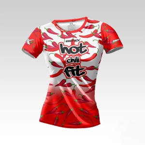 Hot Chili Fit Papryczka Czili Biała Koszulka Treningowa Damska