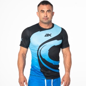 Niebieska koszulka na siłownię męska Bermud