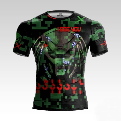 Czarna Koszulka treningowa z motywem obcego I See You