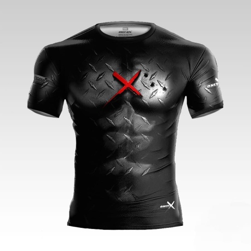 Czarna koszulka  termoaktywna z napisem Iron Muscle