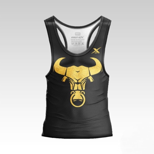 Czarny tank top do ćwiczeń Gold Bull