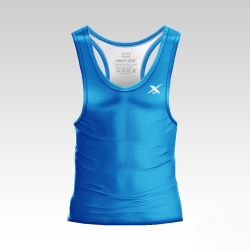Niebieski tank top męski na siłownię