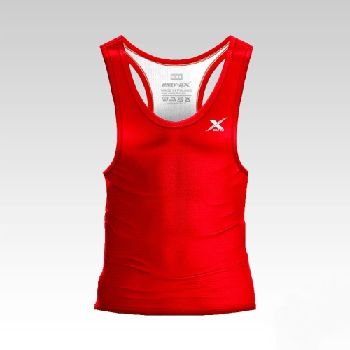Czerwony tank top męski sportowy