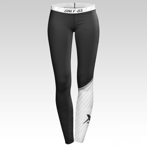 Biało-czarne legginsy treningowe z małym logo Only-Bx