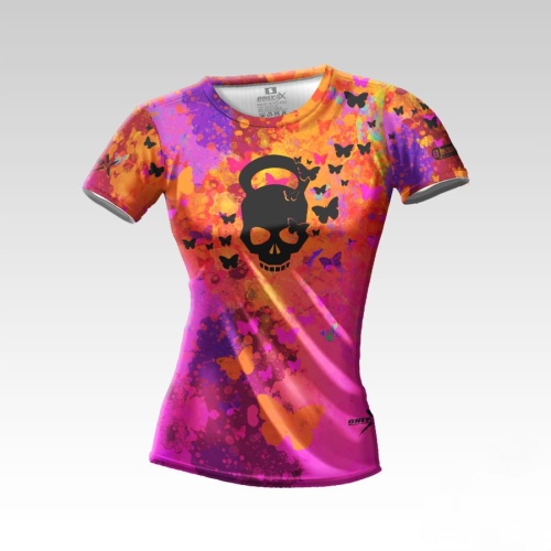 Koszulka pomarańczowa damska Czaszka