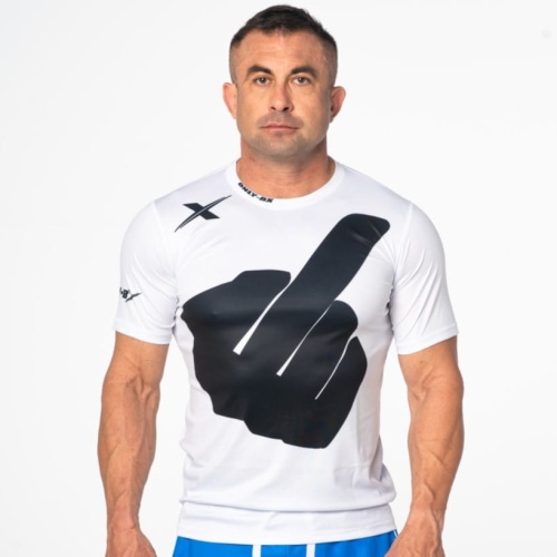 Biała Koszulka Termoaktywna Leave Me Alone (Fuck)