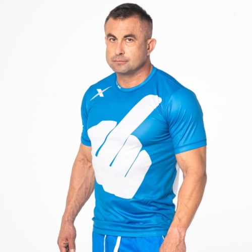  Niebieska Koszulka Treningowa Leave Me Alone (Fuck)