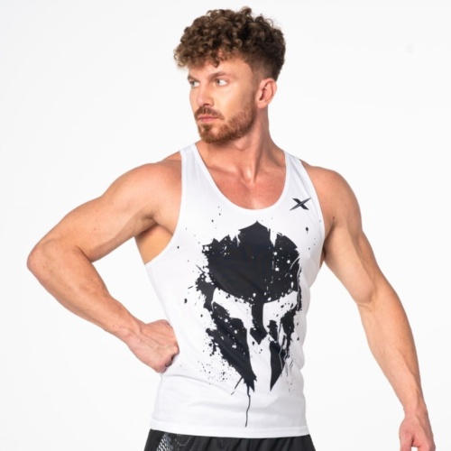 Biały tank top męski sportowy Spartan