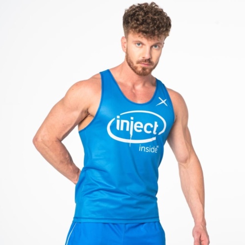 Niebieski tank top męski na siłownię