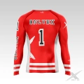Czerwony Rashguard Damski z długim rękawem
