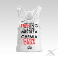 Biały tank top męski Trening Czyni Mistrza