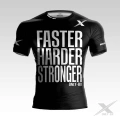 Czarna Koszulka treningowa z napisem Faster Harder Stronger
