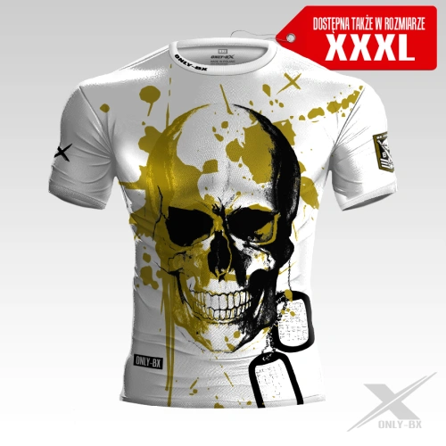 Biała koszulka treningowa męska  Military Skull