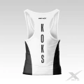 Biały tank-top na siłownię Old School