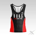 Czarno-czerwony tank-top na siłownię KOKS
