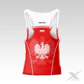 Biało-czerwony męski tank-top sportowy z Orłem Polski