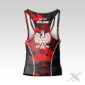 Czarno-czerwony męski tank top do ćwiczeń Orzeł Polska