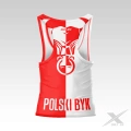 Biało-czerwony tank-top męski Bull