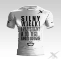 Biała koszulka treningowa Silny, Wielki i Przystojny
