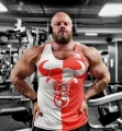 Biało-czerwony tank-top męski Bull