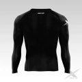 Czarny Rashguard Męski z grafiką hełmu Spartana