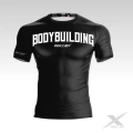 Czarna koszulka treningowa z napisem Bodybuilding