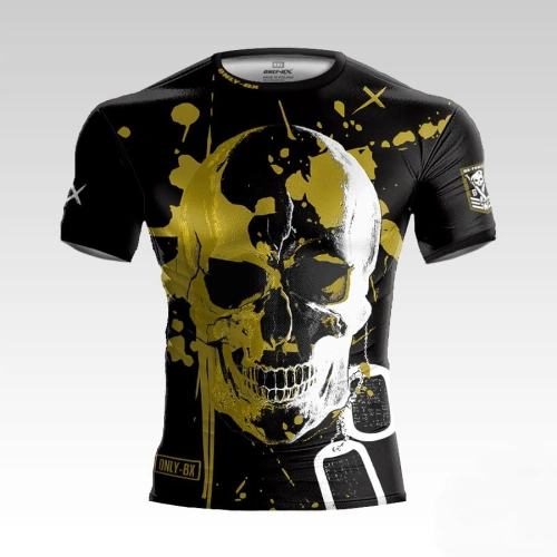  Czarna Koszulka Treningowa Męska  Military Skull