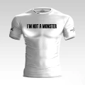 Biała koszulka sportowa  z napisem I'm not a monster