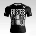 Czarna Koszulka treningowa z napisem Faster Harder Stronger