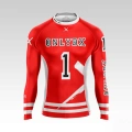 Czerwony Rashguard Damski z długim rękawem