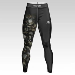 Skulls Legginsy Męskie Treningowe