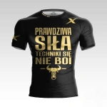 Prawdziwa Siła Techniki Się Nie Boi  Czarna Koszulka Treningowa