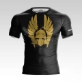 Czarny T-shirt treningowy z nadrukiem Husarii