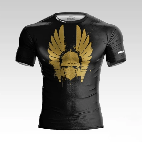 Czarny T-shirt treningowy z nadrukiem Husarii