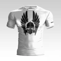 Biały T-shirt treningowy z nadrukiem Husarii