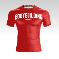 Koszulka na siłownię z napisem Bodybuilding Red