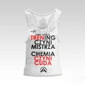 Biały tank top męski Trening Czyni Mistrza
