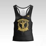 Old School Golden Black Bodybuilding Tank Top Męski