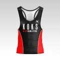 Czarno-czerwony tank-top na siłownię KOKS
