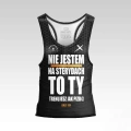 Czarny tank top na siłownię Nie jestem na Sterydach