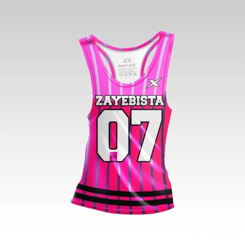 RóżowyTank Top Damski  z napisem Zayebista