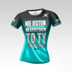 Nie Jestem Na Sterydach Niebieska Koszulka Treningowa Damska