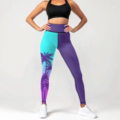 Legginsy do ćwiczeń z wysokim stanem Damskie Purpless