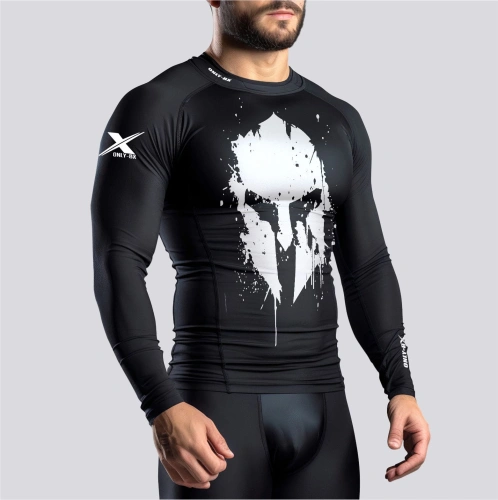  Czarny Rashguard Męski Sportowy Spartan