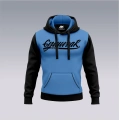Czarno-niebieska bluza kangurka męska na siłownię GYMWEAR